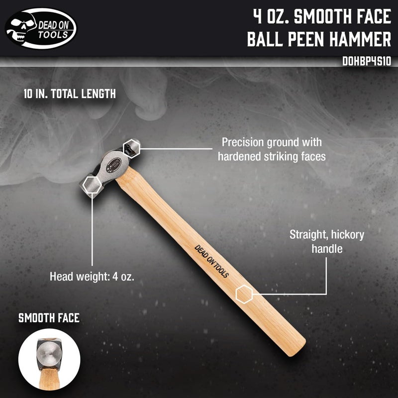 Dead On Tools-4oz Smooth Face Ball Peen Hammer,(DOHBP4S10) - Image 2